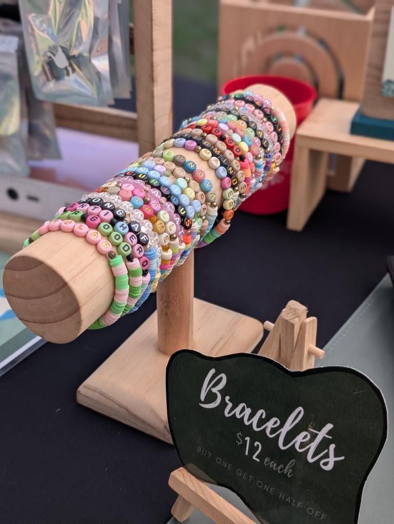 Custom Beaded Word Bracelet | Cute Stackable Bracelet