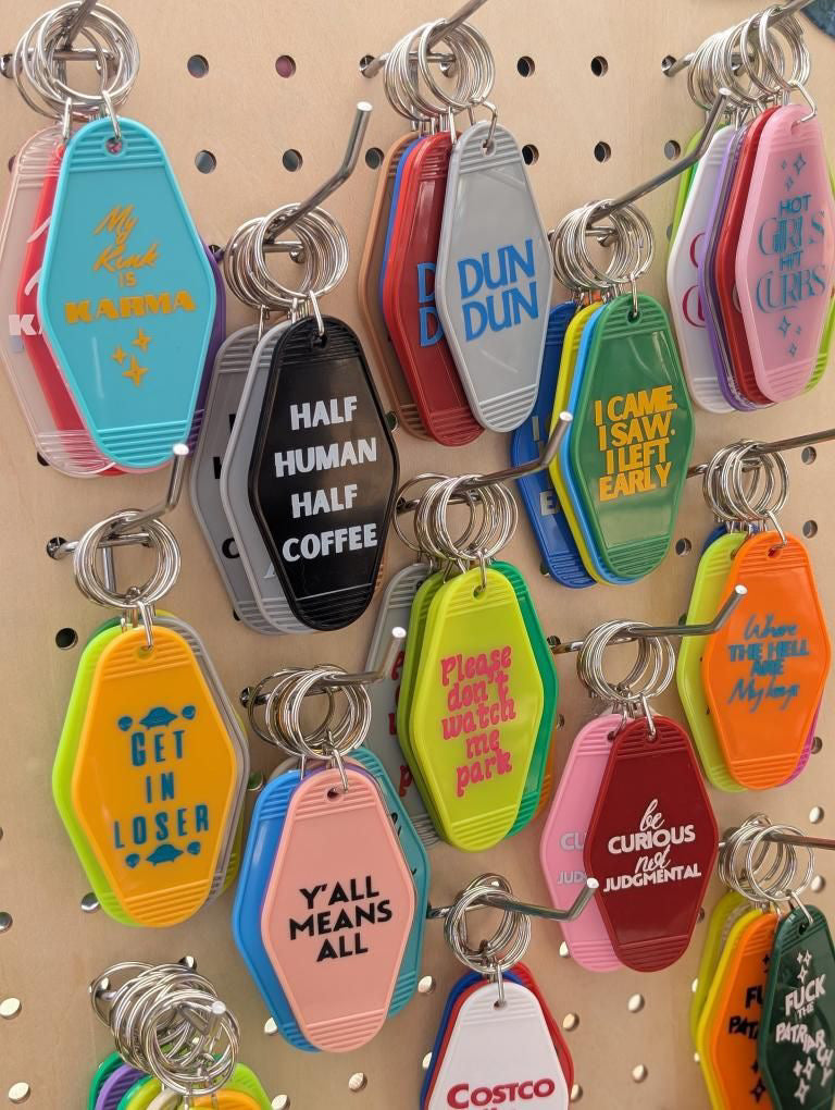 Printed Motel Keychain